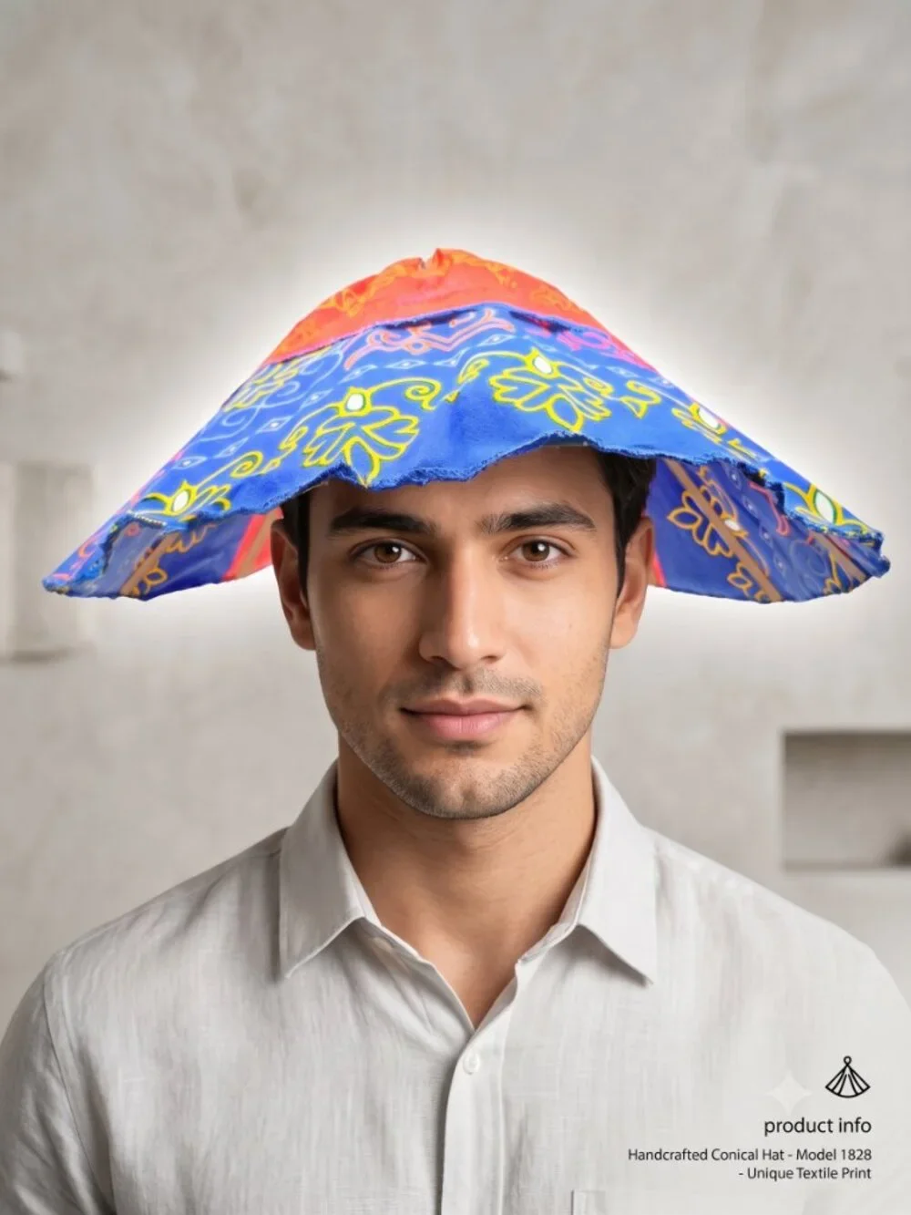 Folding Fan Hat, Filipino Style, Floral Designs